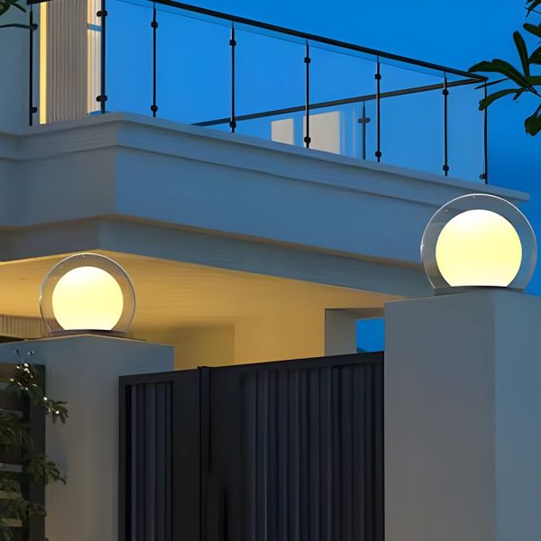 Solar Bubble Lunar Post Light Waterproof Globe Outdoor Lantern Gate Light Outdoor Lamp Landscape Light - Image 5