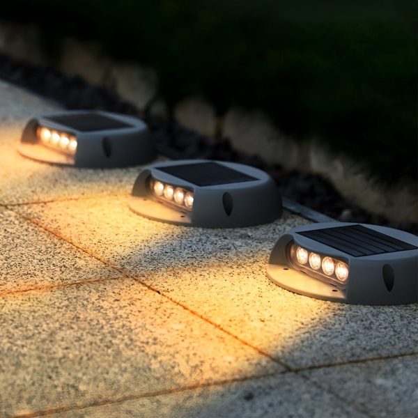 Wall Protected Flush Mount-On-Step Lights Solar LED Stairway Landscape Lighting - Image 5