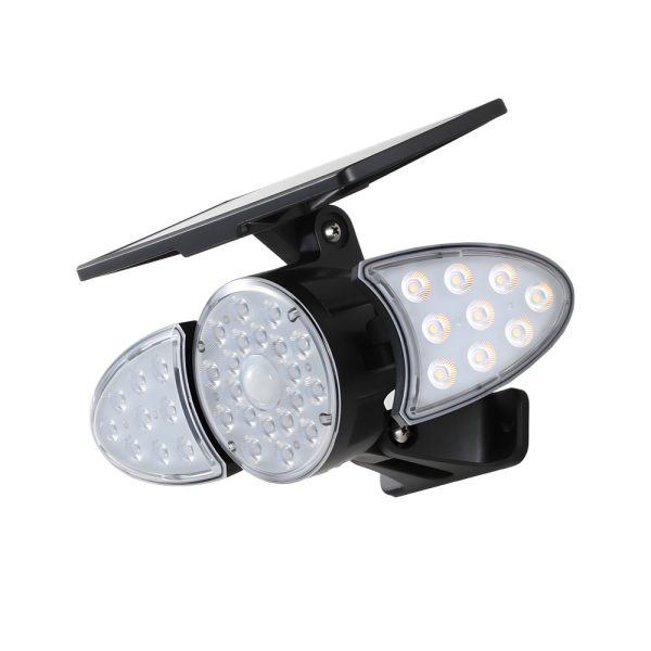 Solar Motion Security Light 3-Head Outdoor LED Wall Fixture with Motion Sensor - Image 9