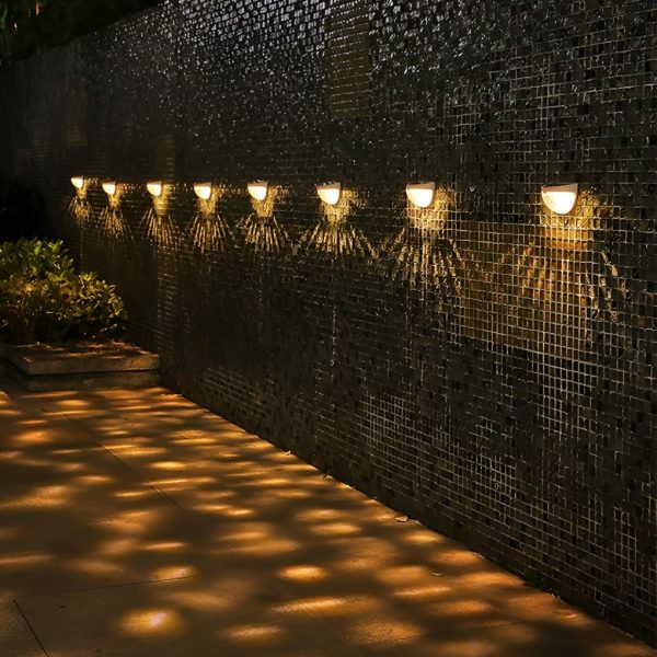 4 Pcs Solar Stair Lights Outdoor Step Lights LED Garden Lights Wall Mounted Lights - Image 2