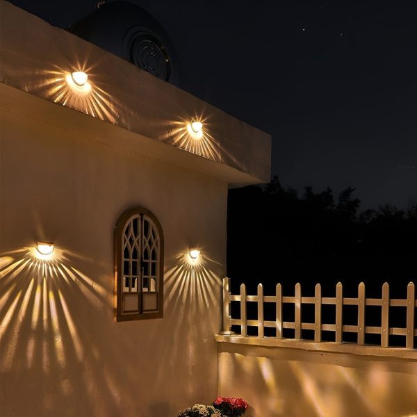 4 Pcs Solar Stair Lights Outdoor Step Lights LED Garden Lights Wall Mounted Lights - Image 4