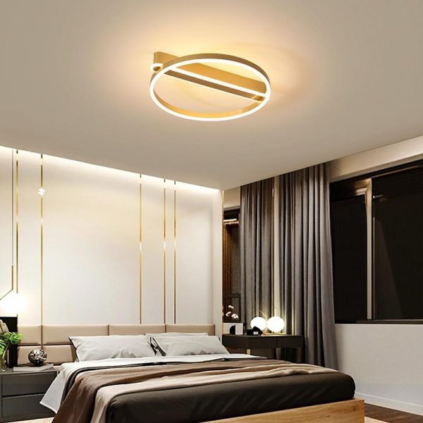 Circle Linear Dimmable LED Modern Ceiling Lights Flush Mount Lighting - Image 2