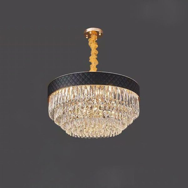 Drum Shaped LED Electroplated Crystal Modern Chandelier Pendant Light - Image 3