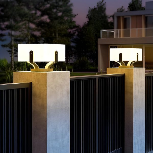 Square IP65 Waterproof LED Creative Modern Solar Fence Post Lights - Image 4