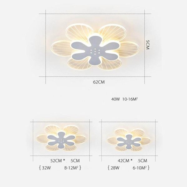 Flowers Shapes LED White Modern Ceiling Lights Flush Mount Lighting - Image 7
