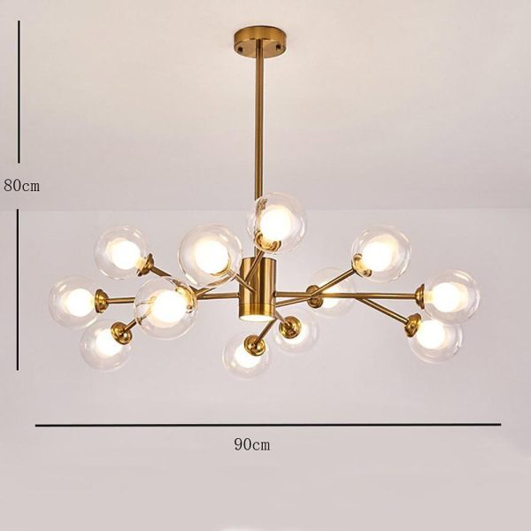 12 Bulbs Sputnik Chandelier Glass Globe Chandelier for Living Room - Image 4