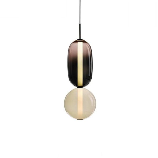 Multiple Shapes Colored Glass Pendant Light Metal Pendant Lighting - Image 7