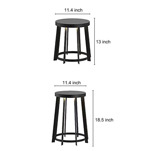 Stainless Steel Round Stool Solar Light Dual-Purpose Outdoor LED Fixture - Image 7