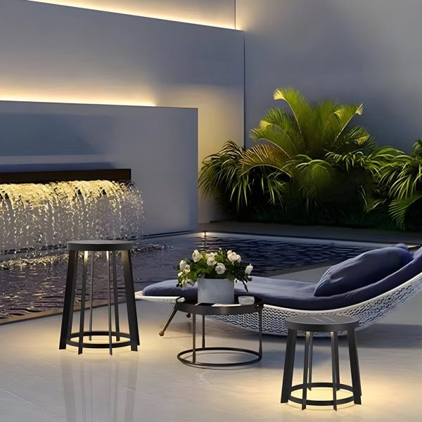 Stainless Steel Round Stool Solar Light Dual-Purpose Outdoor LED Fixture - Image 5