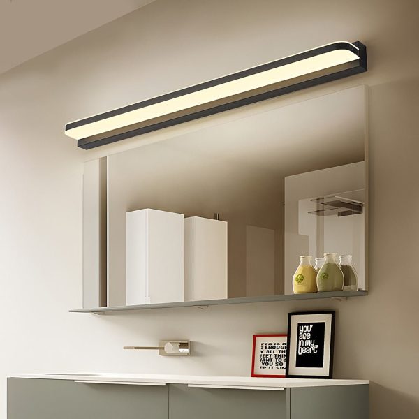 LED Bathroom Vanity Light with Wall-Mounted Panel and Polished Iron Trim - Image 2