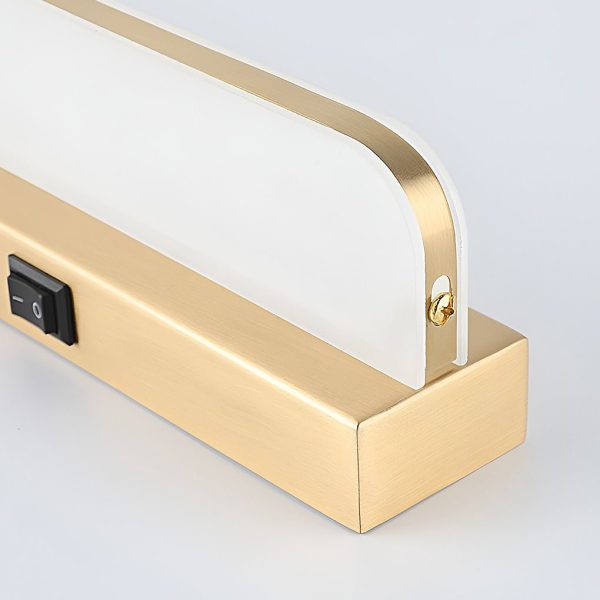LED Bathroom Vanity Light with Wall-Mounted Panel and Polished Iron Trim - Image 7