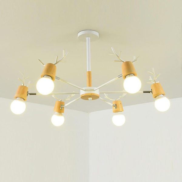 6-light Antlers-shaped LED Nordic Chandeliers Ceiling Lights Hanging Lamp - Image 5
