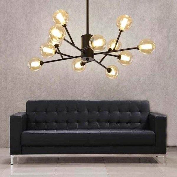 12 Bulbs Glass Sputnik Shaped LED Nordic Pendant Light Hanging Lamp Island Lights - Image 2