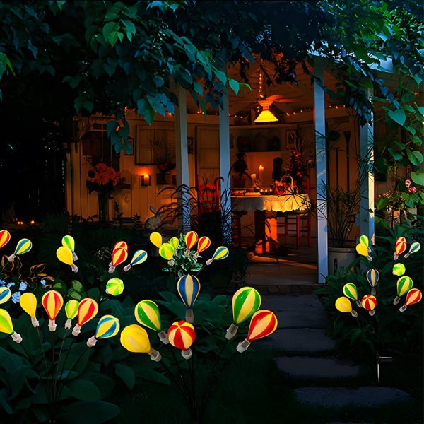 Swinging Solar LED Hot Air Balloon Lights 2 Pack for Outdoor Gardens - Image 2
