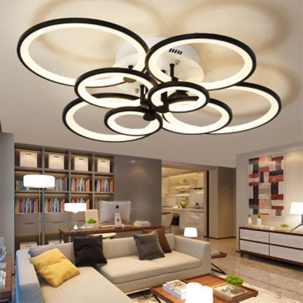 Elegant Semi Flush Mount Ceiling Lights with Unique Overlapping Rings - Image 5