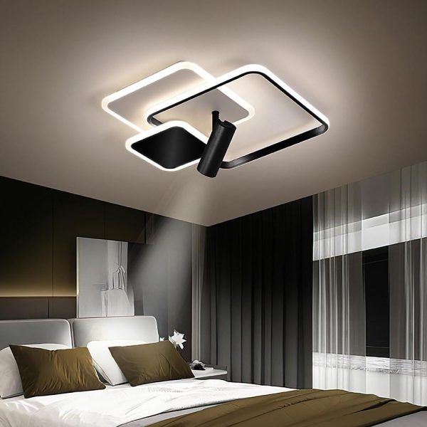 3 Square Metal LED Flush Mount Ceiling Light for Bedroom - Image 3