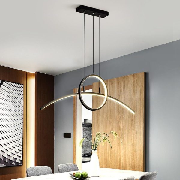Curve Circle Pendant Lighting Metal Modern Pendant Lighting for Kitchen - Image 10