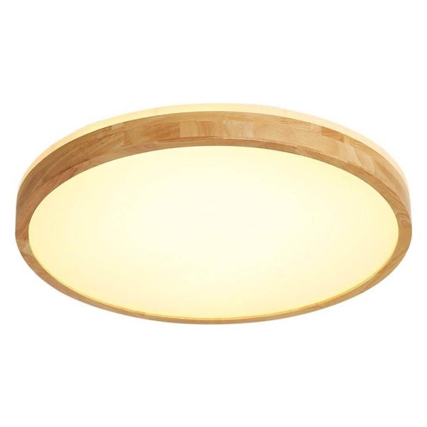 Circular Kitchen Flush Mount Lighting Bamboo Acrylic LED Living Room Ceiling Lights - Image 3
