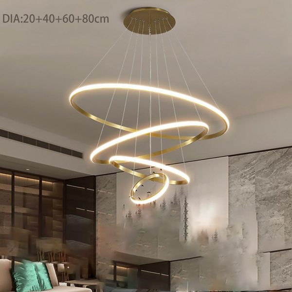 3 Ring Design Pendant Lighting Acrylic Aluminum Pendant Unique LED Ceiling Light - Image 8