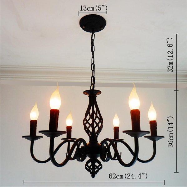 6 Lights Candles-shaped LED Modern Chandeliers Pendant Light Hanging Lamp - Image 7