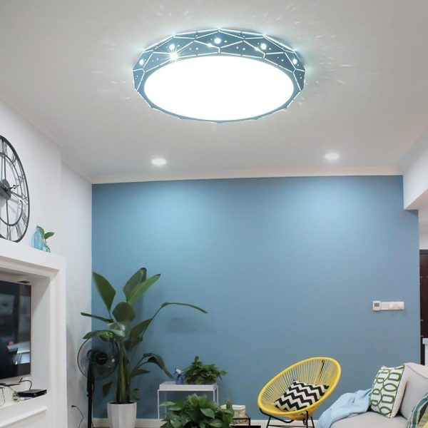 Circular Flush Mount Drum Light LED Ceiling Light - Image 2
