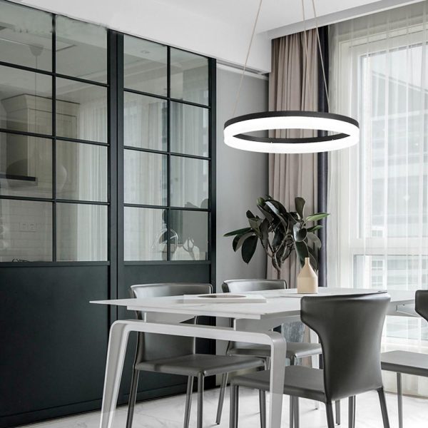 Thick Circle Modern Acrylic Pendant Lighting LED Kitchen Dining Room Lighting Ceiling Light - Image 2