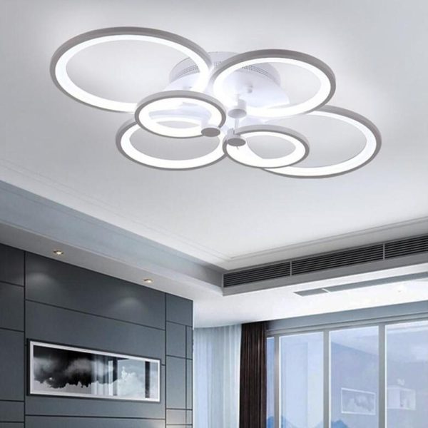 Multi Circles Dimmable LED Modern Ceiling Lights Flush Mount Lighting - Image 4