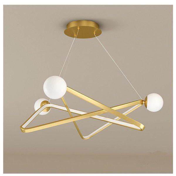 Geometric Design LED Modern Chandeliers Glass Pendant Lights Hanging Lamp - Image 7
