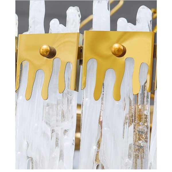 Nordic Style Round Gold Crystal Chandelier: 16'' cord, Gold, Neutral Light - Image 9