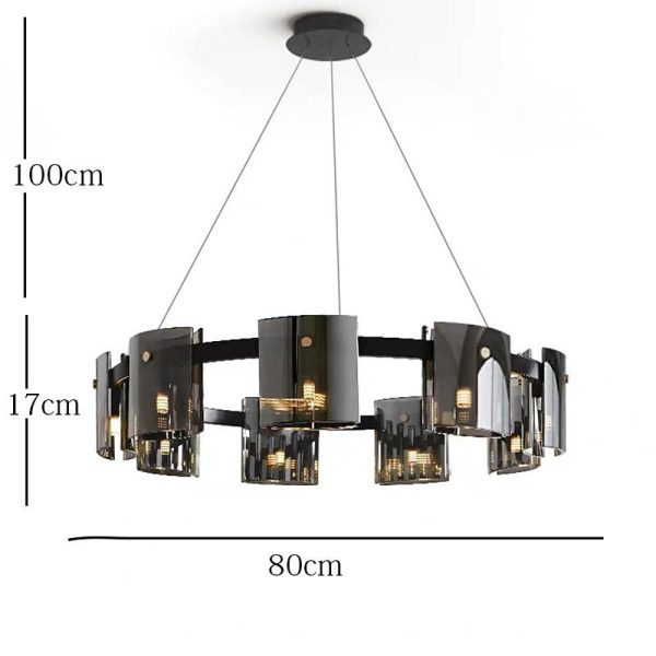 Circular LED Electroplated Metal Acrylic Modern Chandeliers Pendant Light - Image 6