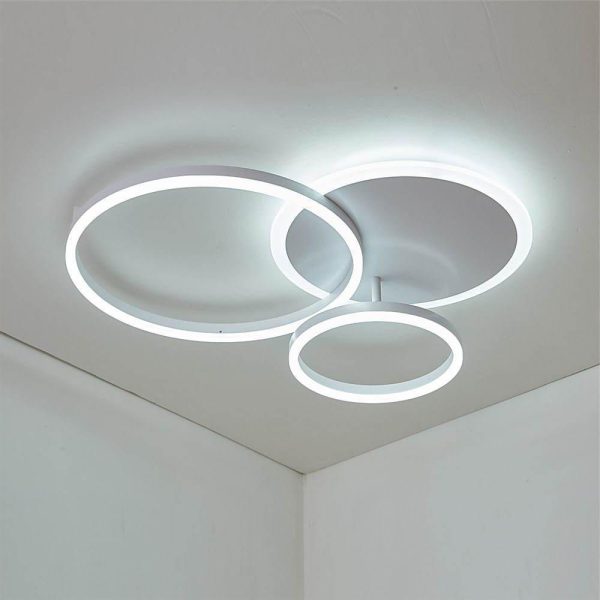 3-Layers LED Modern Circle Flush Mount Light - 3-Color Dimmable, 26"x20" - Image 10