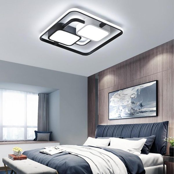 Circles Rectangles Dimmable LED Modern Ceiling Light Flush Mount Lighting - Image 5