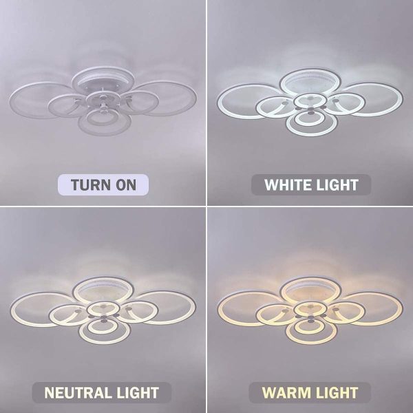 Elegant Semi Flush Mount Ceiling Lights with Unique Overlapping Rings - Image 34