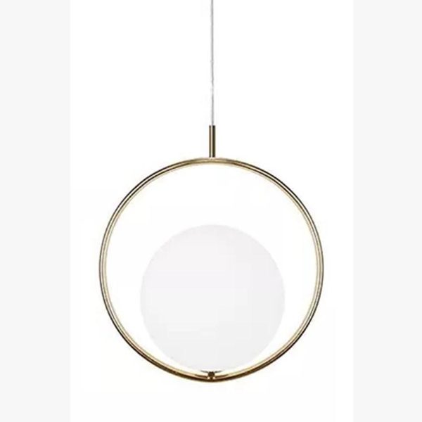 Electroplated Circle Glass Globe LED Nordic Pendant Lighting Hanging Lamp - Image 6