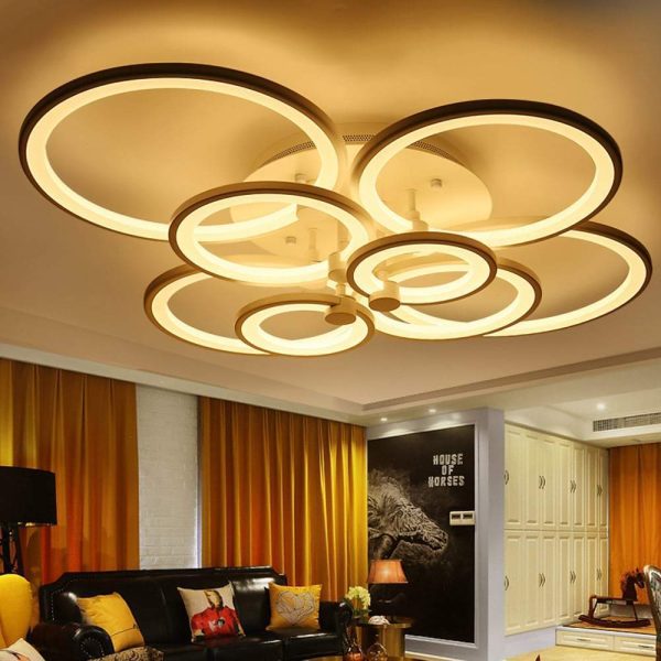 Elegant Semi Flush Mount Ceiling Lights with Unique Overlapping Rings - Image 4