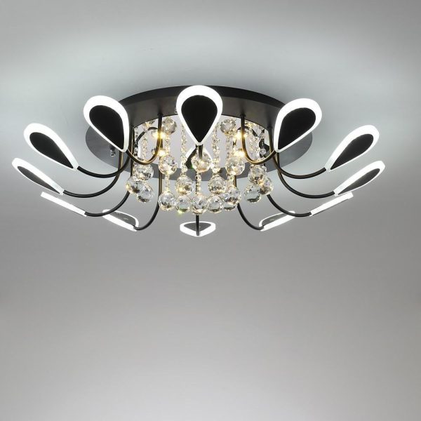 Creative Flower Shaped Dimmable LED Crystal Modern Ceiling Lights - Image 6