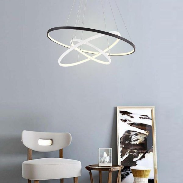 Adjustable Circles LED Dimmable with Remote Modern Chandeliers Pendant Light - Image 2