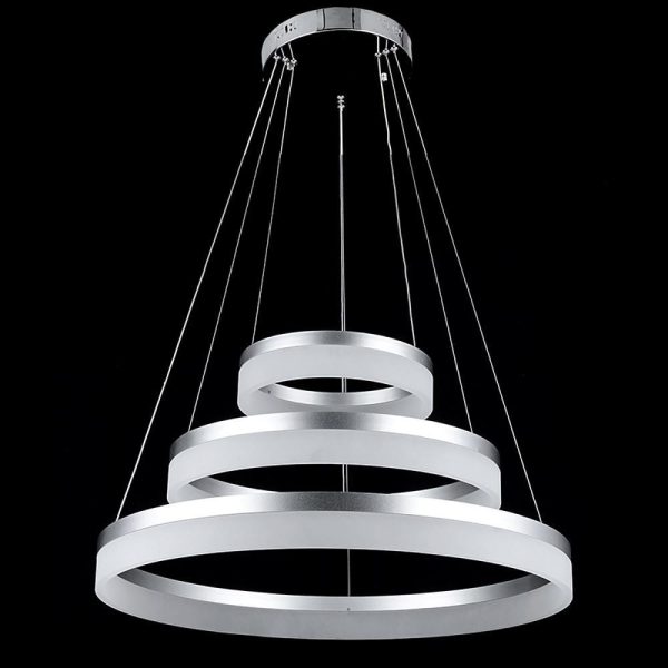 24'' Easily Adjustable 3 Authoritative Ring Classic Vintage Metal Acrylic Chandelier With 1 LED Light - Image 2
