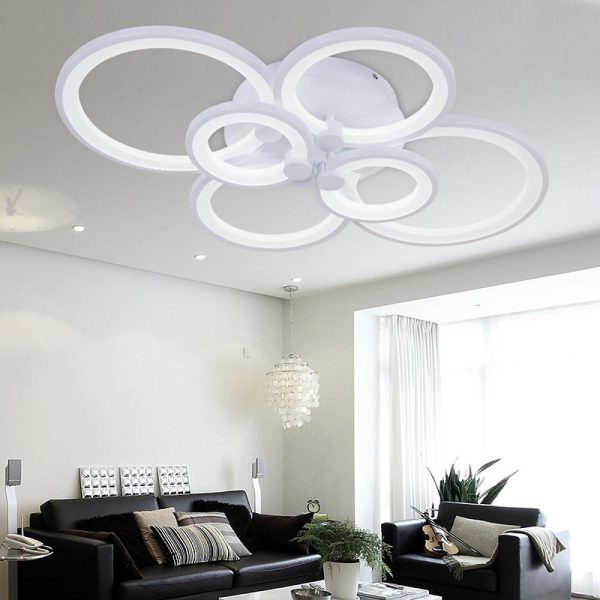 Multi Circles Dimmable LED Modern Ceiling Lights Flush Mount Lighting - Image 14