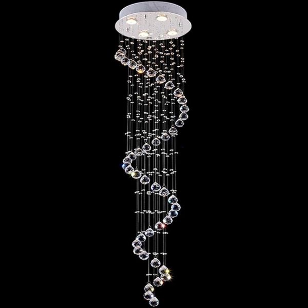 Multi Spiral Contemporary Metal Crystal Living Room Chandelier Light Fixtures - Image 5