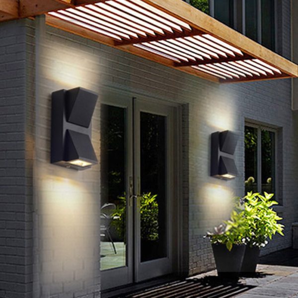 Waterproof Up & Down K-Type Black LED Outdoor Wall Lights