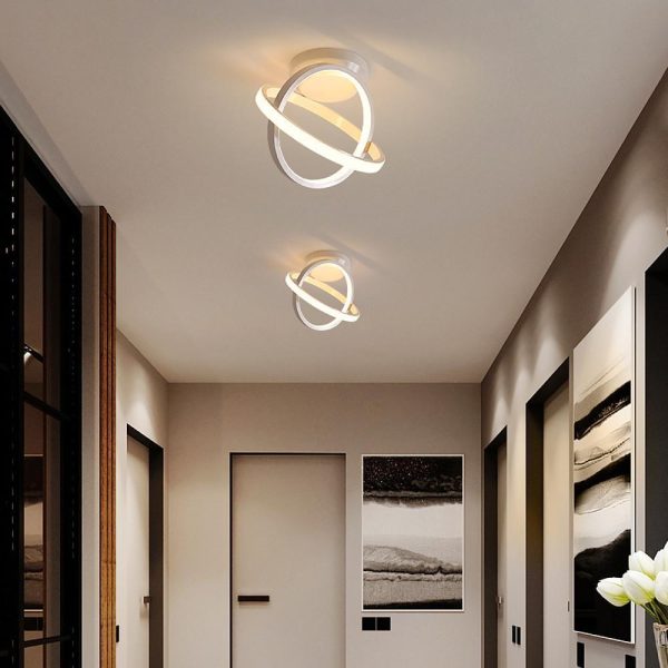 Creative Circles LED Black Modern Ceiling Lights Flush Mount Lighting - Image 2