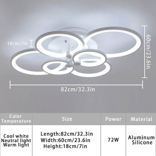 Elegant Semi Flush Mount Ceiling Lights with Unique Overlapping Rings - Image 38