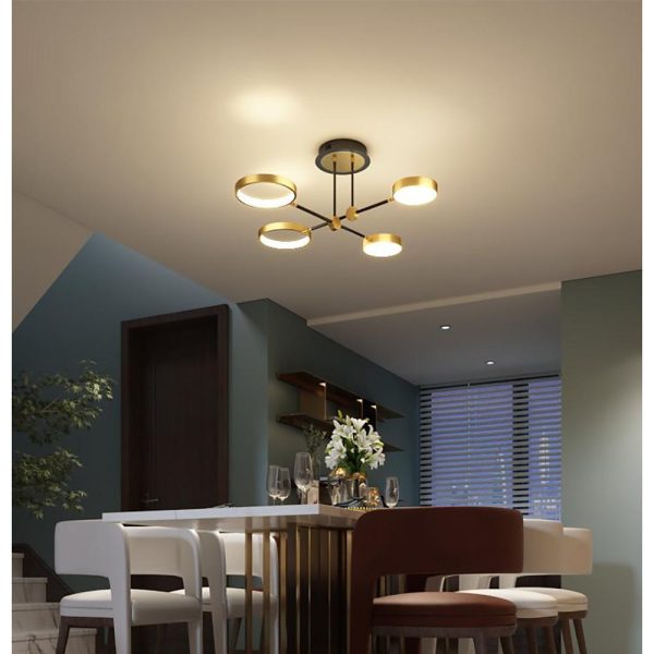 Circular 8-light Design LED Nordic Flush Mount Ceiling Light Chandeliers - Image 4