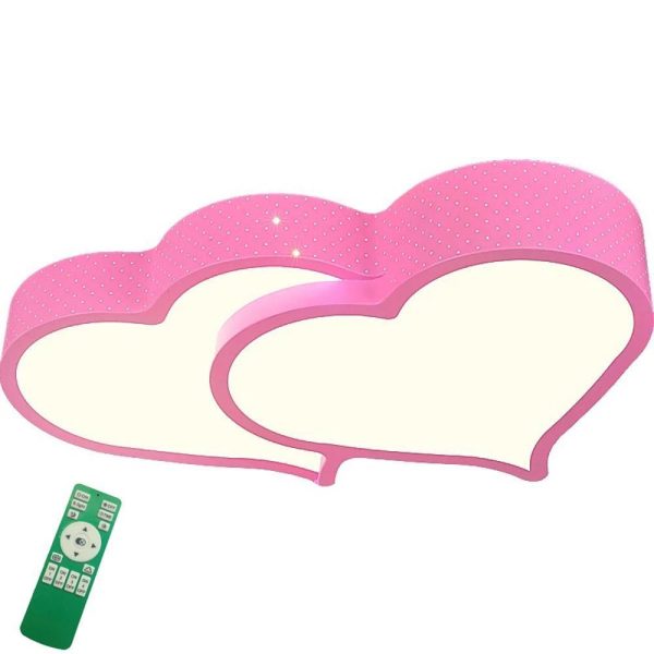 Heart Shaped Painted Metal Flush Mount Ceiling Light With Dimmable Ambient LED Light - Image 2