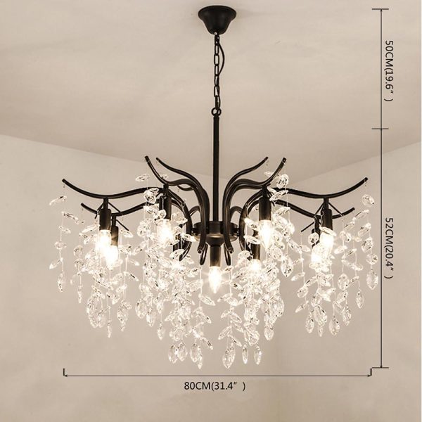 Metal Crystal LED Modern Chandelier Hanging Lamp Pendant Light Island Lights - Image 4
