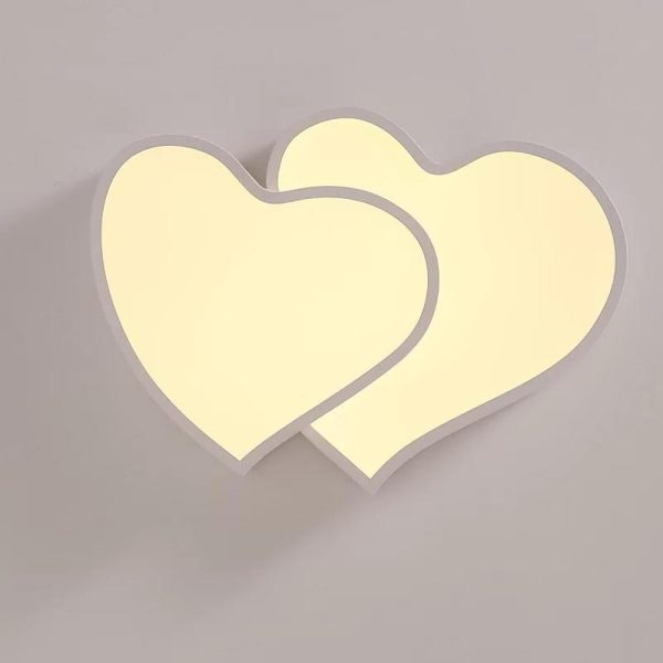 Heart Shaped Painted Metal Flush Mount Ceiling Light With Dimmable Ambient LED Light - Image 4