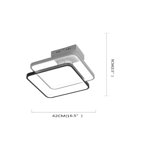 2 Square Flush Mount Ceiling Light Minimalist Modern LED Light - Image 4