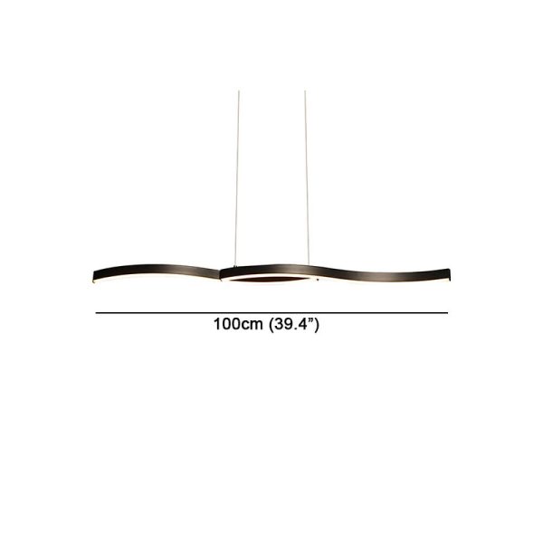 Dual Wave Gazebo Chandelier Metal PVC Island Dining Chandelier with 2 Lights - Image 9