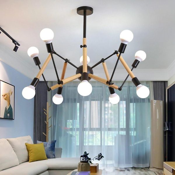 12 Lights Sputnik Design LED Nordic Chandeliers Hanging Lamp Pendant Light - Image 4